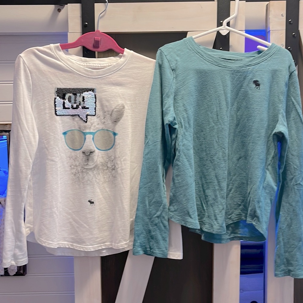 Abercrombie Kids long sleeve girls tees, size 7/8